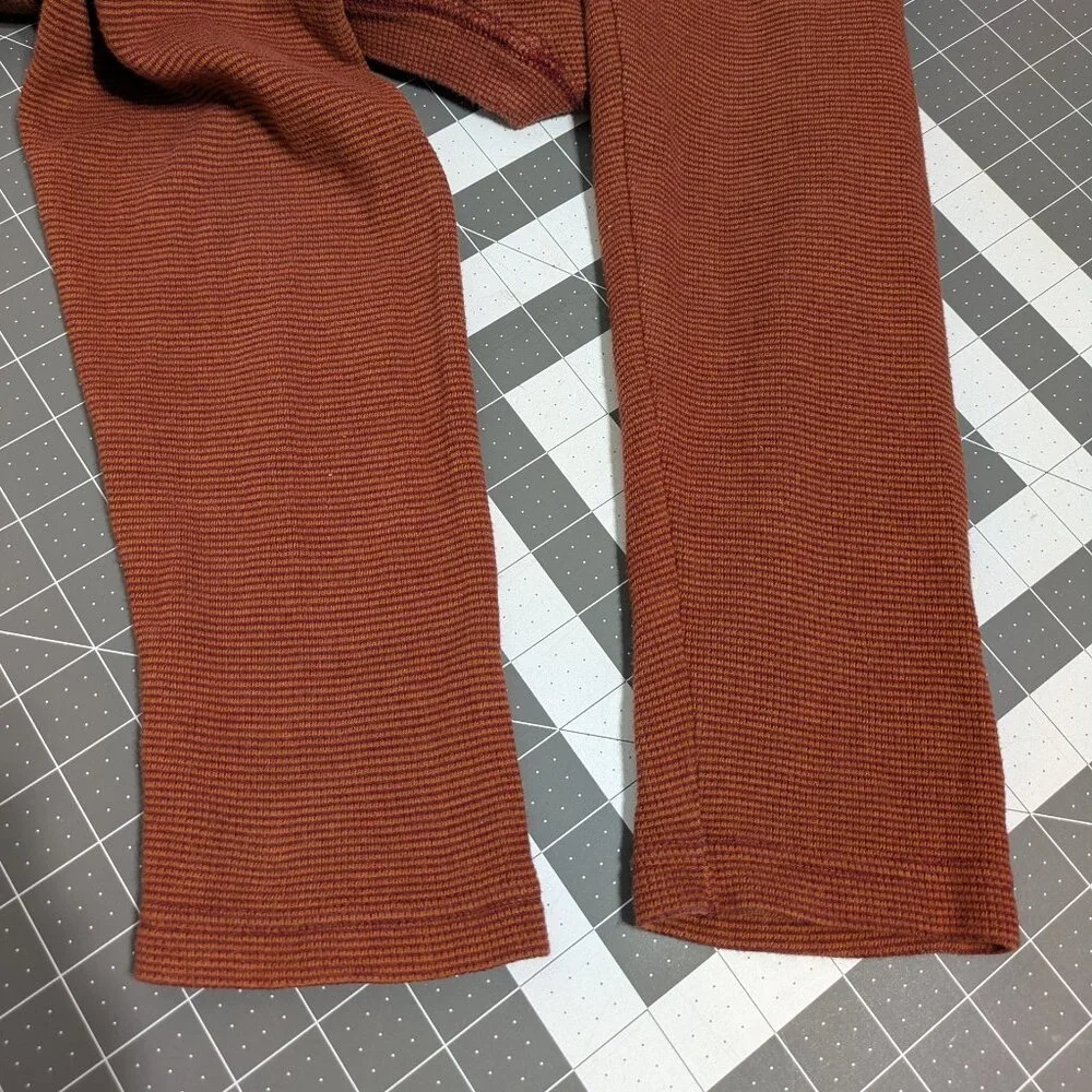 Bonobos Waffle Knit Mens Large Crew Orange Long Sleeve Grunge Streetwear Skate - Picture 6 of 12